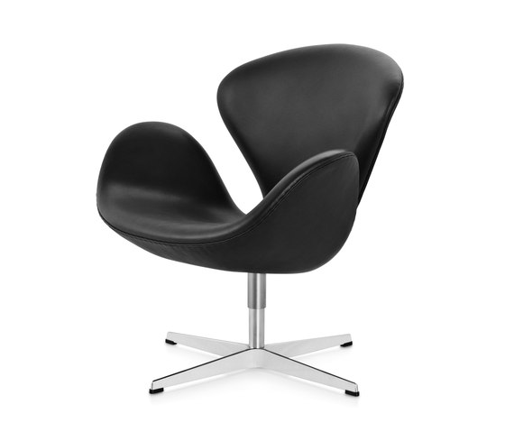 Swan™ | Lounge chair | 3320 | Leather upholstred | Polished aluminum base | Sillones | Fritz Hansen