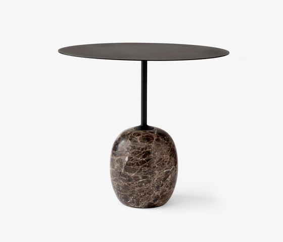 Lato LN9 Warm black w. Emparador marble | Side tables | &TRADITION