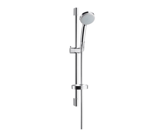 hansgrohe Croma 100 1jet hand shower EcoSmart 9 l/min/ Unica'C wall bar 0.65 m set | Shower controls | Hansgrohe