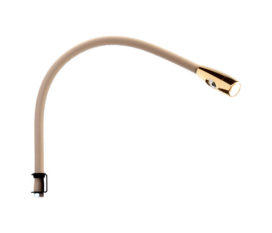 Jet Stream Over the Bedhead Light, gold plated with beige leather | Lampade parete | Original BTC