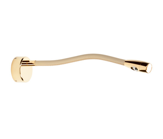 Jet Stream Wall Light, gold plated with beige leather | Wall lights | Original BTC