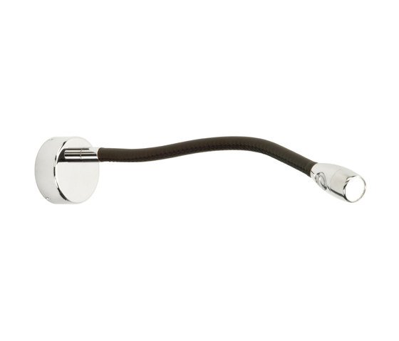 Jet Stream Wall Light, polished nickel with chocolate brown leather | Appliques murales | Original BTC