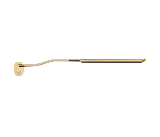 1000----Wand Wall Light, gold plated with beige leather | Appliques murales | Original BTC