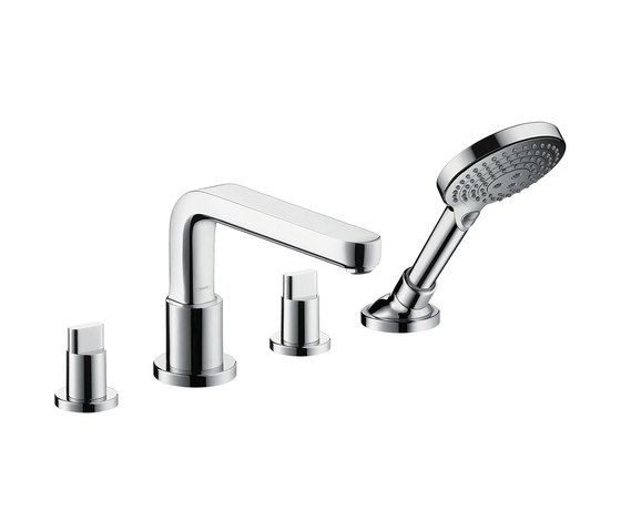 hansgrohe Metris S 4-hole rim mounted bath mixer with spout 220 mm | Bath taps | Hansgrohe