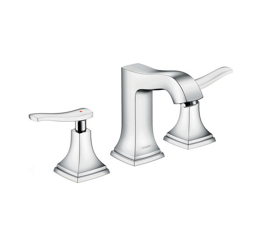 hansgrohe Metropol Classic 3-hole basin mixer 110 with lever handle, with pop-up waste set | Wash basin taps | Hansgrohe