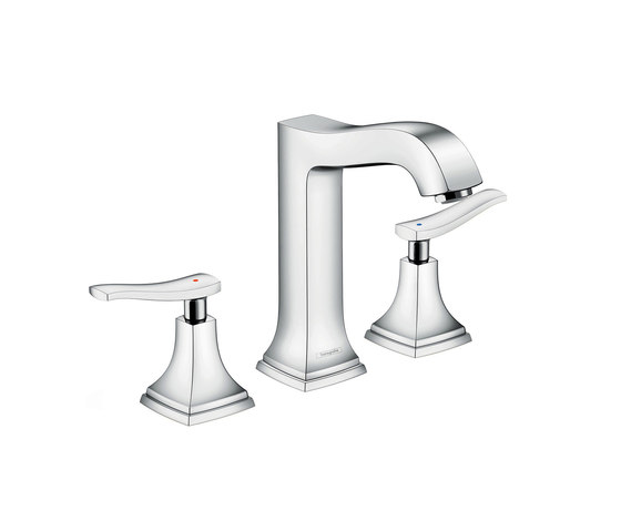 hansgrohe Metropol Classic 3-hole basin mixer 160 with lever handle, with pop-up waste set | Wash basin taps | Hansgrohe