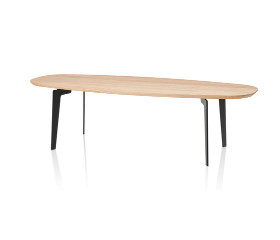 Join™ |  Coffee table | FH61 | Solid wood - oak | Black steel base | Tables basses | Fritz Hansen