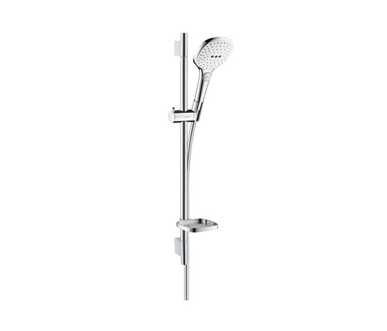 hansgrohe Raindance Select E 120 3jet hand shower EcoSmart 9 l/min/ Unica'S Puro wall bar 0.65 m set | Shower controls | Hansgrohe