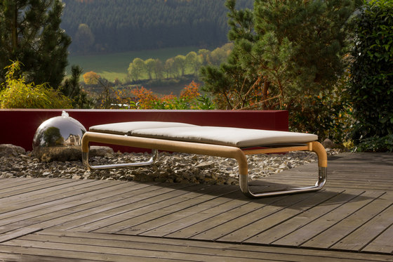 hake konzept Luxury loungers - Wood/stainless steel comfort height | Bancos | Hake Konzept