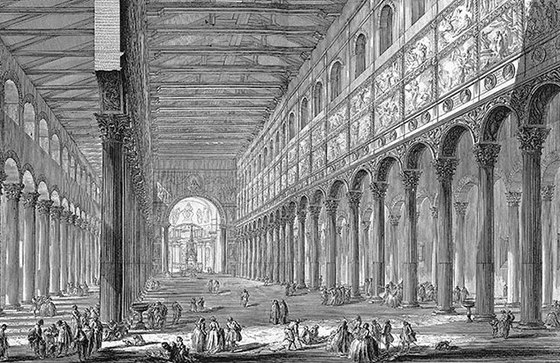 Spaccato interno della Basilica di S. Paolo fuori delle mura | Revestimientos de paredes / papeles pintados | WallPepper/ Group