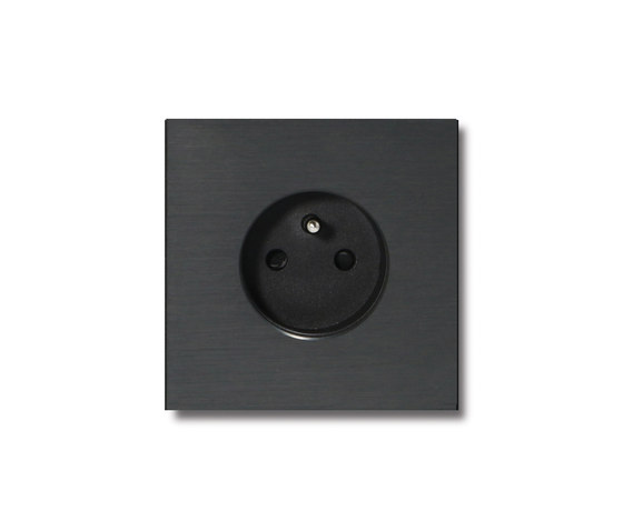 Power outlet - brushed dark grey - 1-gang | Schuko sockets | Basalte