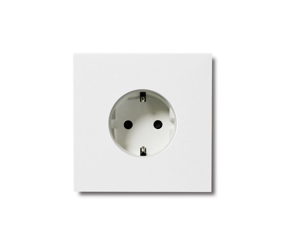 Power outlet - satin white - 1-gang | Schuko sockets | Basalte