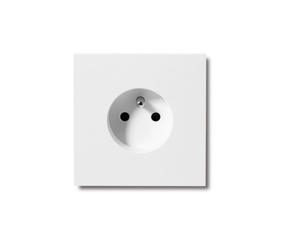 Power outlet - satin white - 1-gang | Schuko sockets | Basalte