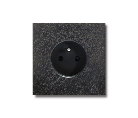 Power-Anschluss - fer forgé gunmetal - 1-fach | Schuko-Stecker | Basalte