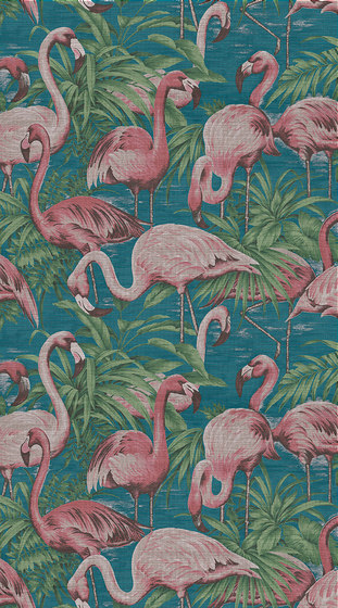 Curiosa Flamingo | Revestimientos de paredes / papeles pintados | Arte