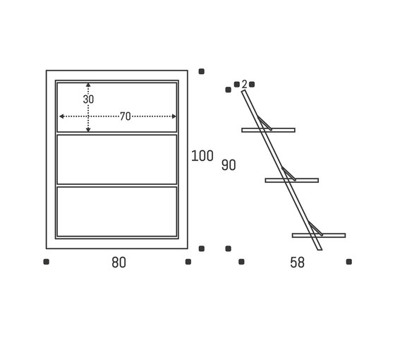 Fläpps Leaning Shelf 80x100-3 | Black | Scaffali | Ambivalenz