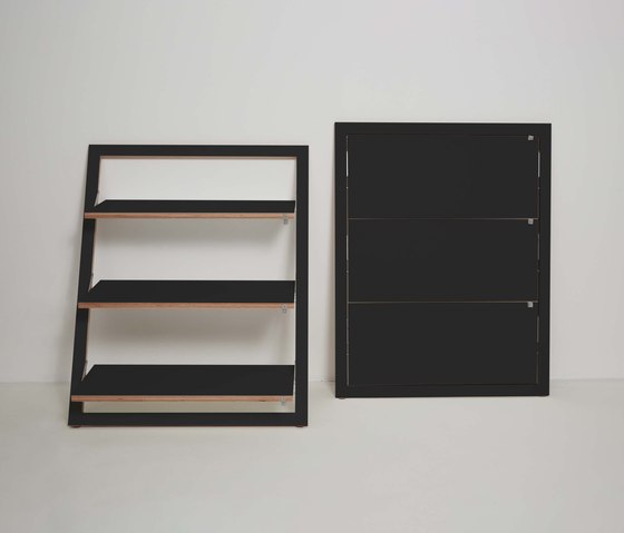 Fläpps Leaning Shelf 80x100-3 | Black | Shelving | Ambivalenz