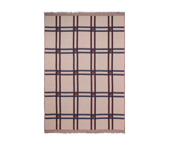 Checked Wool Blend Blanket - Beige | Colcha | ferm LIVING