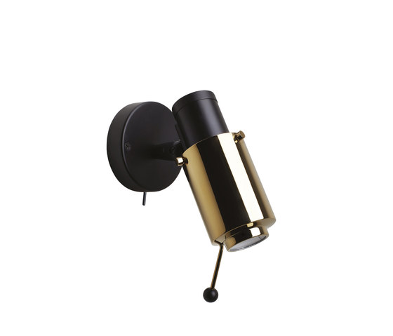 BINY | SPOT - LED black/gold with switch | Appliques murales | DCW éditions