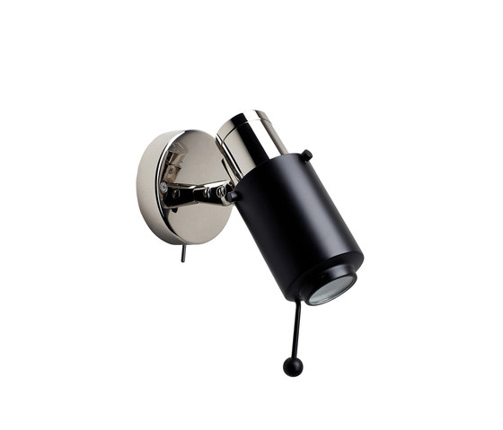 BINY | SPOT - LED nickel/black with switch | Appliques murales | DCW éditions
