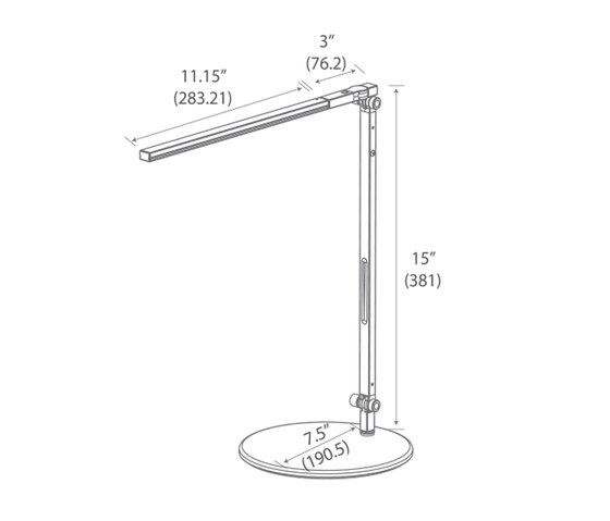 Z-Bar Solo Mini LED Desk Lamp - Metallic Black | Table lights | Koncept