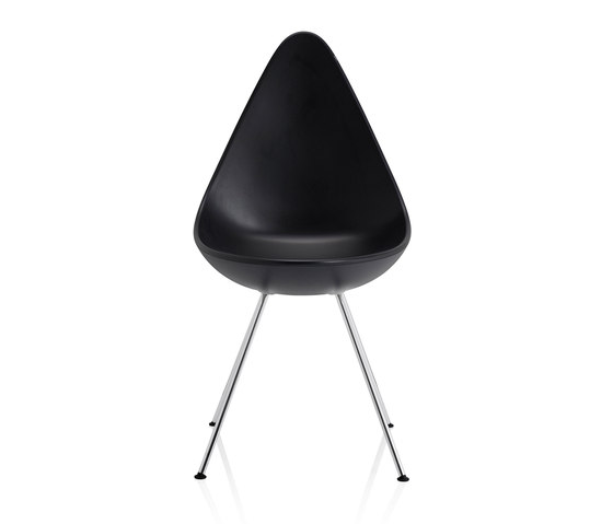 Drop™ | Chair | 3110 | Black ABS/nylon reinforced plastic shell | Chrome base | Chairs | Fritz Hansen