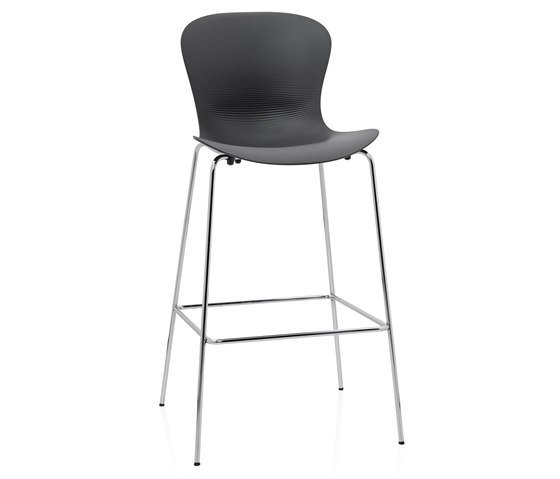 NAP™ | Bar stool | KS59 | Pepper grey | Chrome base | Sgabelli bancone | Fritz Hansen