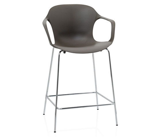 NAP™ | Counter stool | KS68 | Pepper grey | Chrome base | Bar stools | Fritz Hansen