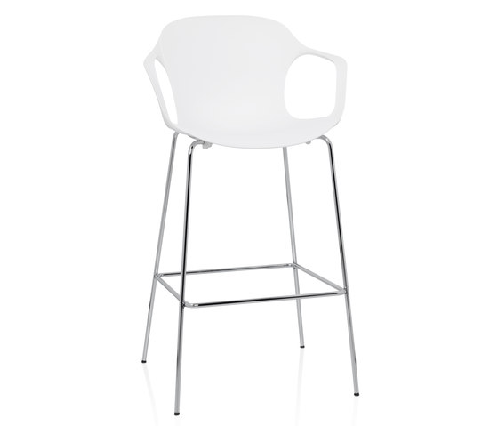 NAP™ | Bar stool | KS69 | White | Chrome base | Taburetes de bar | Fritz Hansen