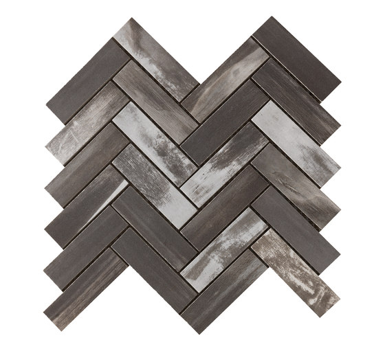 Wood on Fire | Herringbone Dark Mosaico 30x30 cm | Ceramic tiles | IMSO Ceramiche