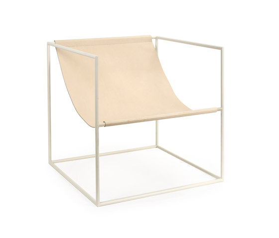 solo seat | lacquered steel cream white_leather | Sillones | valerie_objects