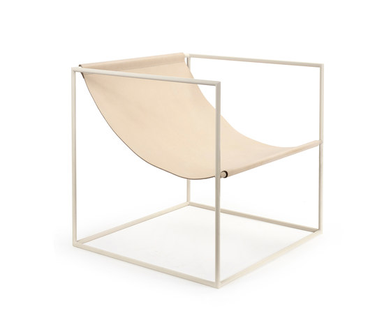 solo seat | lacquered steel cream white_leather | Fauteuils | valerie_objects