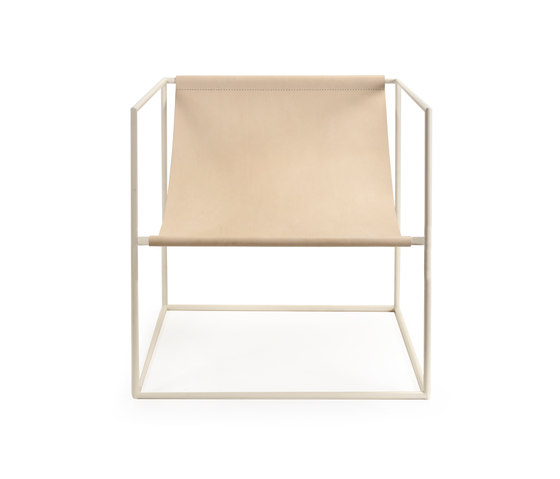 solo seat | lacquered steel cream white_leather | Poltrone | valerie_objects