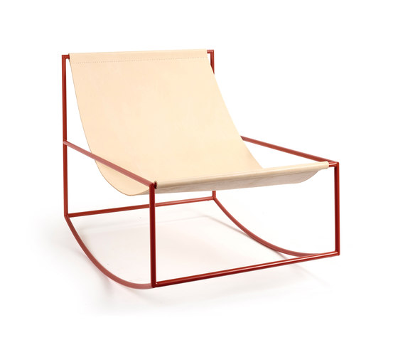 rocking chair | red_leather | Sillones | valerie_objects