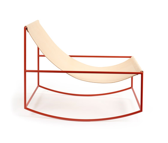 rocking chair | red_leather | Fauteuils | valerie_objects
