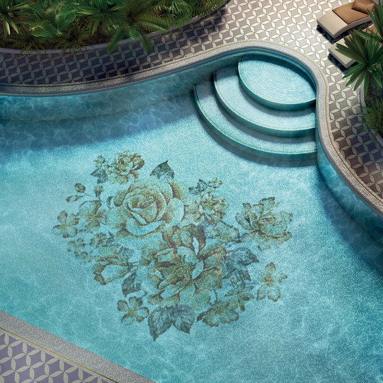Royal Waves | Sweet Roses Decor 15x15 | Glas Mosaike | Mosaico+