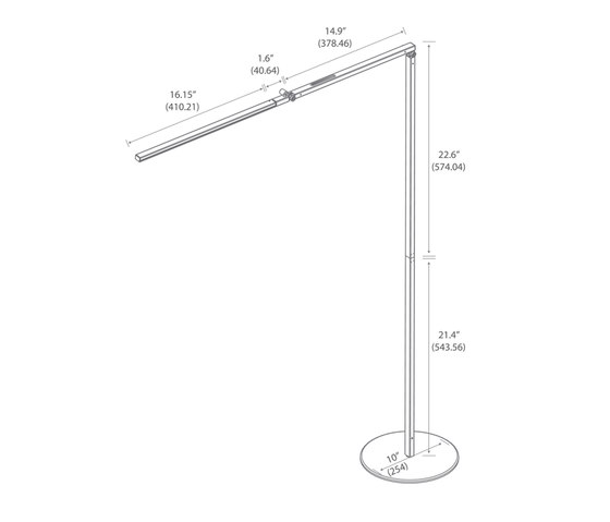 Z-Bar LED Floor Lamp - Metallic Black | Standleuchten | Koncept
