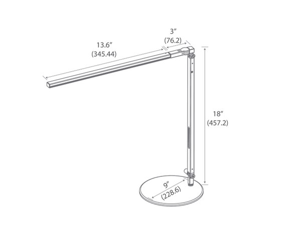 Z-Bar Solo LED Desk Lamp - Silver | Lampade tavolo | Koncept