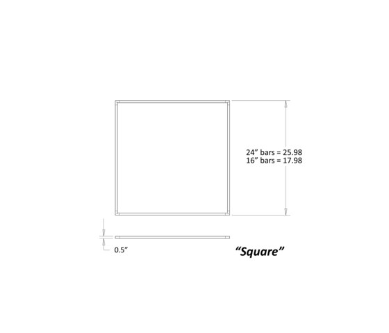 Z-Bar Pendant 16", Square, Matte White, Canopy | Suspended lights | Koncept