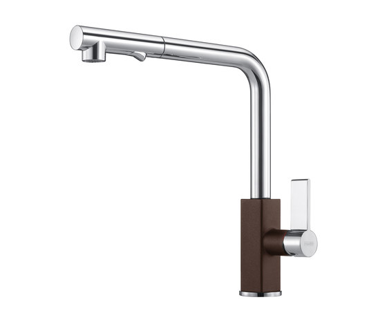 Maris Tap Pull Out L Version Chrome-Dark Brown | Kitchen taps | Franke Home Solutions