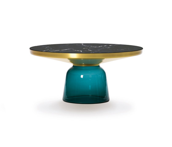 Bell Coffee Table brass-marble-blue | Mesas de centro | ClassiCon