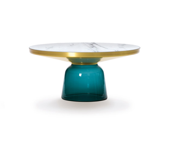 Bell Coffee Table brass-marble-blue | Tavolini bassi | ClassiCon