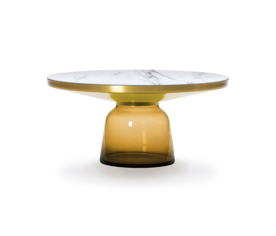 Bell Coffee Table brass-marble-orange | Coffee tables | ClassiCon
