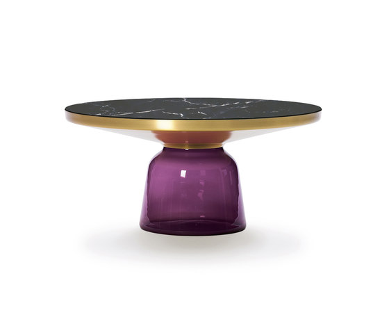 Bell Coffee Table brass-marble-violet | Tables basses | ClassiCon