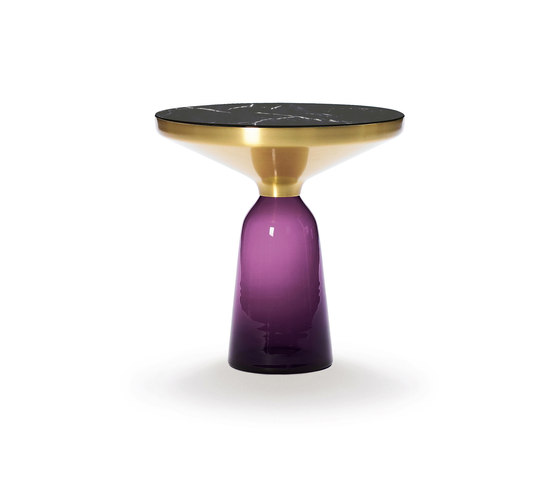 Bell Side Table brass-marble-violet | Tavolini alti | ClassiCon