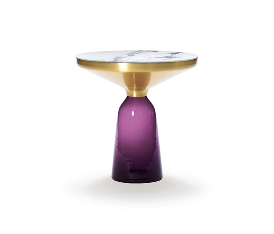 Bell Side Table brass-marble-violet | Tables d'appoint | ClassiCon