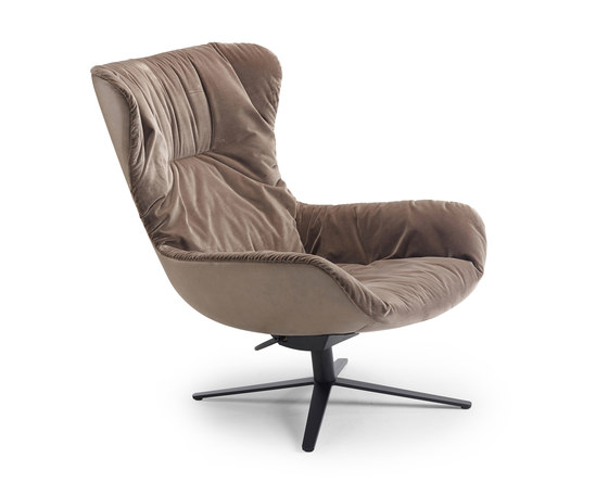 Leya | Wingback Chair with x-base frame with rocker / tilting mechanism | Armchairs | FREIFRAU MANUFAKTUR