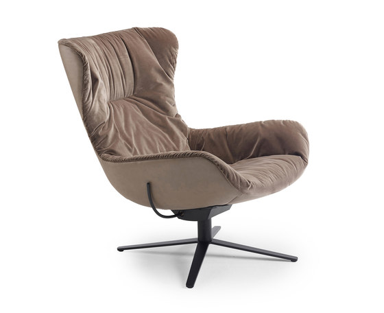Leya | Wingback Chair with x-base frame with rocker / tilting mechanism | Poltrone | FREIFRAU MANUFAKTUR