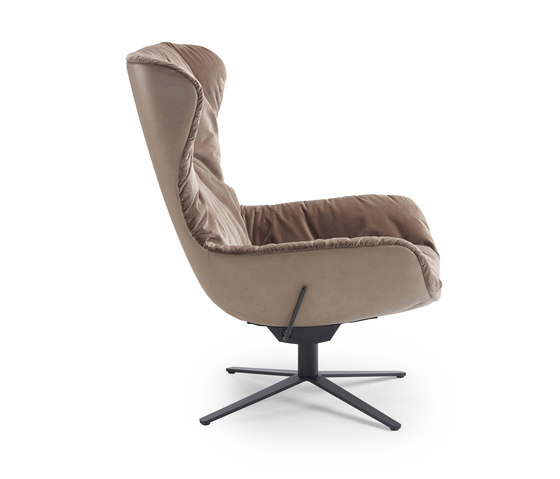 Leya | Wingback Chair with x-base frame with rocker / tilting mechanism | Poltrone | FREIFRAU MANUFAKTUR