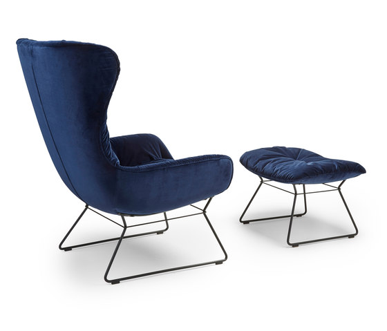 Leya | Wingback Chair with wire frame & Ottoman | Fauteuils | FREIFRAU MANUFAKTUR